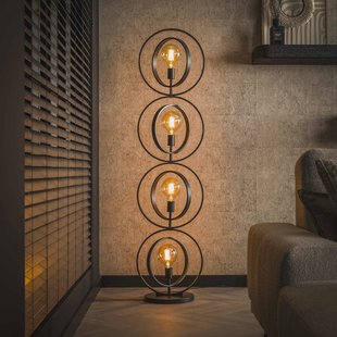 LifestyleFurn Vloerlamp 'Tricia' 163cm hoog, kleur Charcoal