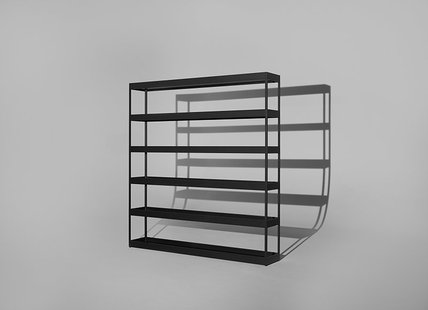 HAY New Order schuifdeurrek smal - lichtgrijs - Essenhout natuur