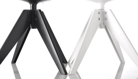 MDF Italia Flow Slim armleundraaistoel VN stalen frame - wit