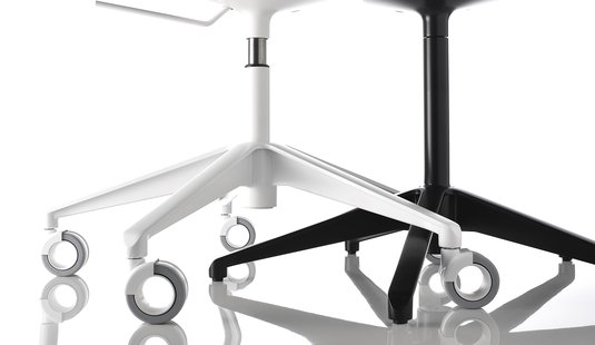 MDF Italia Flow Slim armleundraaistoel 5 stervoeten - wit