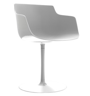MDF Italia Flow Slim armleundraaistoel schotelvoet - wit