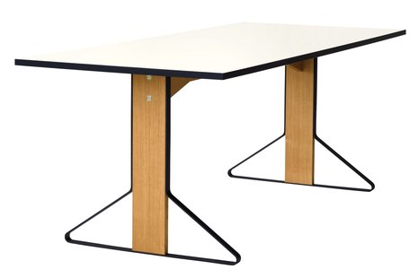 Artek Kaari eettafel klein - HPL wit, hoogglans - Natuurhout - groot
