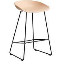 HAY About a Stool AAS 38 - pale peach 2.0 - zwart - viltglijders - Zithoogte 65 cm