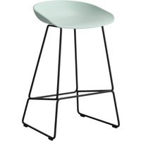 HAY About a Stool AAS 38 - dusty mint 2.0 - zwart - viltglijders - Zithoogte 65 cm