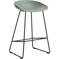 HAY About a Stool AAS 38 - fall green 2.0 - zwart - viltglijders - Zithoogte 65 cm