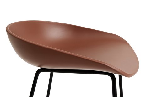 HAY About a Stool AAS 38 - soft brick 2.0 - zwart - viltglijders - Zithoogte 65 cm