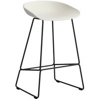 HAY About a Stool AAS 38 - melange cream 2.0 - zwart - viltglijders - Zithoogte 65 cm