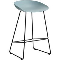 HAY About a Stool AAS 38 - dusty blue 2.0 - zwart - viltglijders - Zithoogte 65 cm