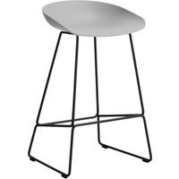 HAY About a Stool AAS 38 - concrete grey 2.0 - zwart - viltglijders - Zithoogte 65 cm