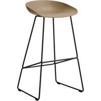 HAY About a Stool AAS 38 - clay 2.0 - zwart - Standaard glijders kunststof - Zithoogte 75 cm