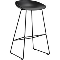 HAY About a Stool AAS 38 - Zithoogte 75 cm - Standaard glijders kunststof - zwart - black 2.0