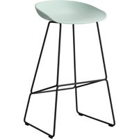 HAY About a Stool AAS 38 - dusty mint 2.0 - zwart - viltglijders - Zithoogte 75 cm