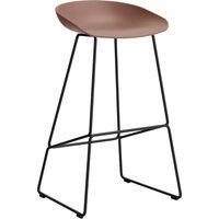 HAY About a Stool AAS 38 - soft brick 2.0 - zwart - viltglijders - Zithoogte 75 cm