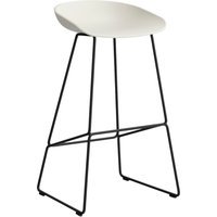HAY About a Stool AAS 38 - melange cream 2.0 - zwart - viltglijders - Zithoogte 75 cm