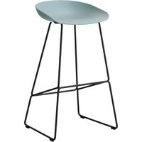 HAY About a Stool AAS 38 - dusty blue 2.0 - zwart - viltglijders - Zithoogte 75 cm