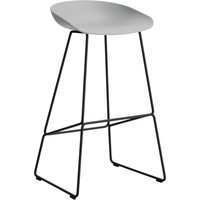 HAY About a Stool AAS 38 - concrete grey 2.0 - zwart - viltglijders - Zithoogte 75 cm