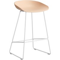 HAY About a Stool AAS 38 - pale peach 2.0 - wit - Standaard glijders kunststof - Zithoogte 65 cm