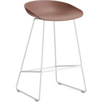 HAY About a Stool AAS 38 - soft brick 2.0 - wit - viltglijders - Zithoogte 65 cm