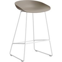 HAY About a Stool AAS 38 - khaki 2.0 - wit - viltglijders - Zithoogte 65 cm