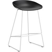 HAY About a Stool AAS 38 - black 2.0 - wit - viltglijders - Zithoogte 65 cm