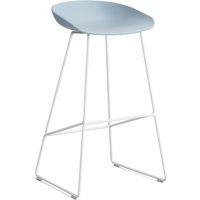 HAY About a Stool AAS 38 - slate blue 2.0 - wit - Standaard glijders kunststof - Zithoogte 75 cm