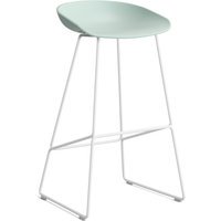HAY About a Stool AAS 38 - dusty mint 2.0 - wit - Standaard glijders kunststof - Zithoogte 75 cm
