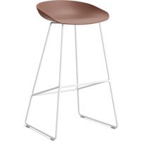 HAY About a Stool AAS 38 - soft brick 2.0 - wit - Standaard glijders kunststof - Zithoogte 75 cm