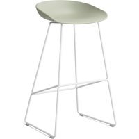 HAY About a Stool AAS 38 - pastel green 2.0 - wit - Standaard glijders kunststof - Zithoogte 75 cm