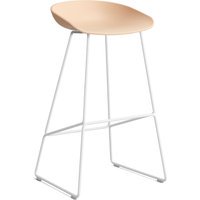 HAY About a Stool AAS 38 - pale peach 2.0 - wit - viltglijders - Zithoogte 75 cm