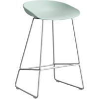 HAY About a Stool AAS 38 - dusty mint 2.0 - roestvrij staal - Standaard glijders kunststof - Zithoogte 65 cm