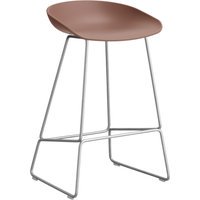 HAY About a Stool AAS 38 - soft brick 2.0 - roestvrij staal - Standaard glijders kunststof - Zithoogte 65 cm