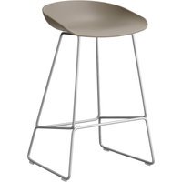 HAY About a Stool AAS 38 - khaki 2.0 - roestvrij staal - Standaard glijders kunststof - Zithoogte 65 cm