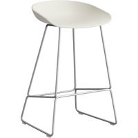 HAY About a Stool AAS 38 - melange cream 2.0 - roestvrij staal - Standaard glijders kunststof - Zithoogte 65 cm