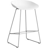 HAY About a Stool AAS 38 - white 2.0 - roestvrij staal - Standaard glijders kunststof - Zithoogte 65 cm