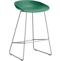 HAY About a Stool AAS 38 - teal green 2.0 - roestvrij staal - viltglijders - Zithoogte 65 cm