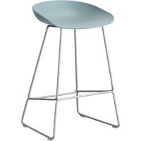 HAY About a Stool AAS 38 - dusty blue 2.0 - roestvrij staal - viltglijders - Zithoogte 65 cm