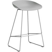 HAY About a Stool AAS 38 - concrete grey 2.0 - roestvrij staal - viltglijders - Zithoogte 65 cm