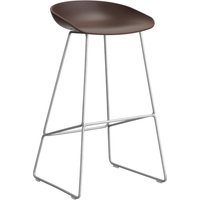 HAY About a Stool AAS 38 - raisin 2.0 - roestvrij staal - Standaard glijders kunststof - Zithoogte 75 cm