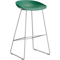 HAY About a Stool AAS 38 - teal green 2.0 - roestvrij staal - Standaard glijders kunststof - Zithoogte 75 cm