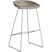 HAY About a Stool AAS 38 - khaki 2.0 - roestvrij staal - Standaard glijders kunststof - Zithoogte 75 cm