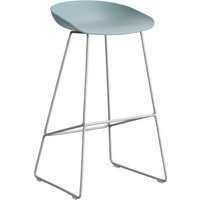 HAY About a Stool AAS 38 - dusty blue 2.0 - roestvrij staal - Standaard glijders kunststof - Zithoogte 75 cm