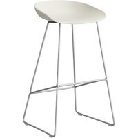 HAY About a Stool AAS 38 - melange cream 2.0 - roestvrij staal - viltglijders - Zithoogte 75 cm