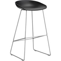 HAY About a Stool AAS 38 - black 2.0 - roestvrij staal - viltglijders - Zithoogte 75 cm