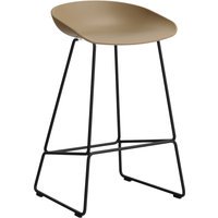 HAY About a Stool AAS 38 - clay 2.0 - zwart - Standaard glijders kunststof - Zithoogte 65 cm