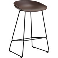 HAY About a Stool AAS 38 - raisin 2.0 - zwart - Standaard glijders kunststof - Zithoogte 65 cm