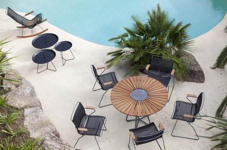 HOUE CLICK Eetkamerstoel met hoge rugleuning - donkergrijs