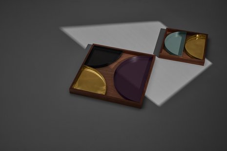 AYTM Unity Dienblad vierkant - 52,5 x 52,5 x 3 cm - walnoot/donkerbruin