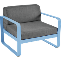 Fermob BELLEVIE fauteuil - E1 Maya blauw - A3 grafietgrijs