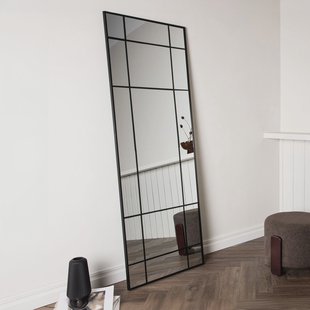 Nohr Spiegel 'Madiha' Raster 193 x 67cm, kleur zwart