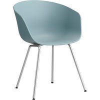HAY About a Chair AAC 26 - dusty blue 2.0 - Verchroomd staal - Standaard glijders kunststof